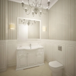 Ванная комната в бежевых оттенках полосы частный дизайнер в москве