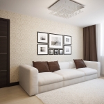 Гостевая комната в кофейных тонах белый диван дизайнерский декор черно-белые фото 